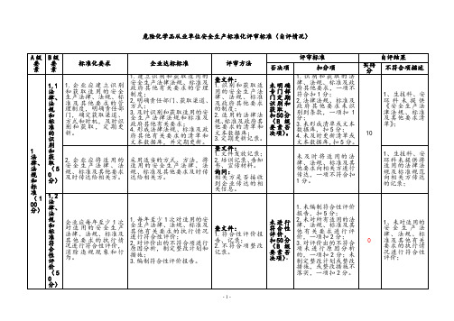 《危险化学品从业单位安全生产标准化评审标准》自评打分表修改.doc