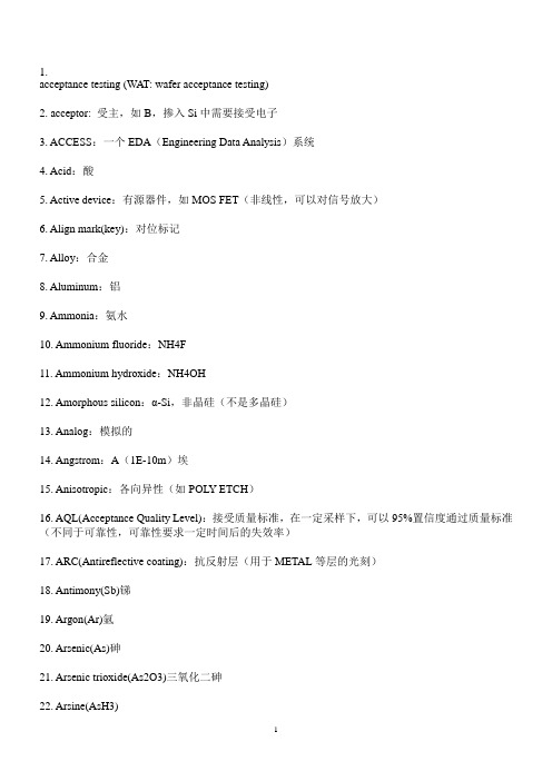 半导体及晶体术语