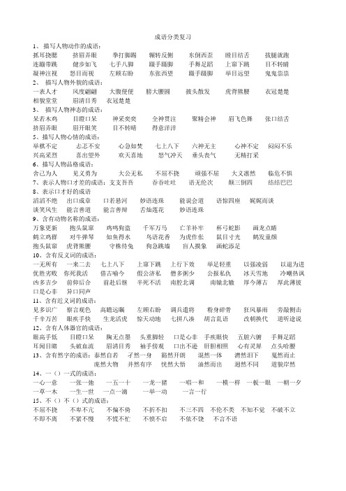 成语分类复习