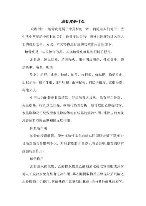 地骨皮是什么