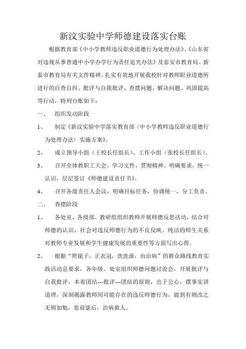 教师师德建设台账