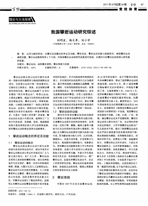 我国攀岩运动研究综述