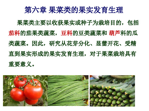 《蔬菜栽培生理》第六章 果菜类的果实发育生理
