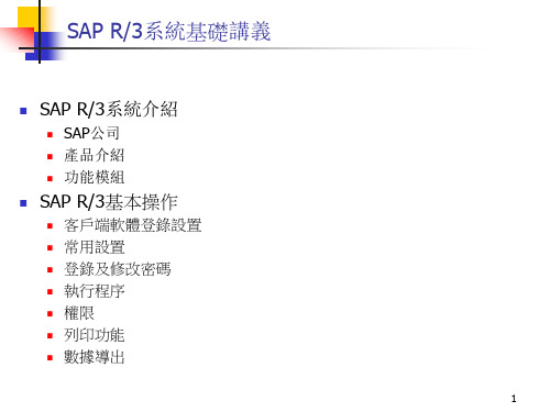 SAP R3系统简介及基础操作