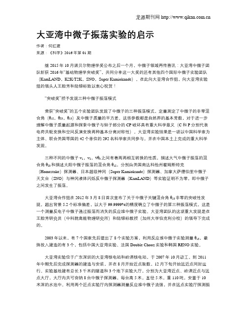 大亚湾中微子振荡实验的启示