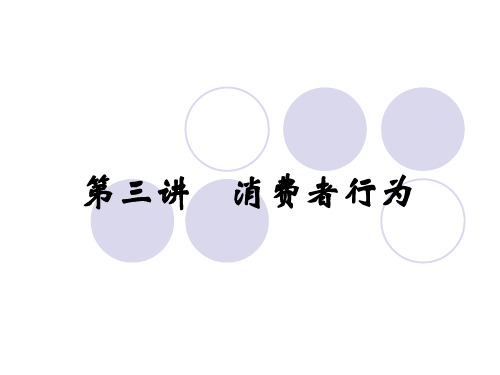 第三讲消费者行为