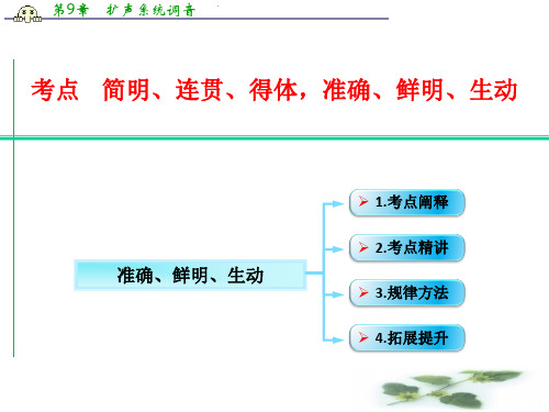 江西省横峰中学高考语文第一轮复习语言文字运用：语言准确、鲜明、生动 课件(共13张PPT)