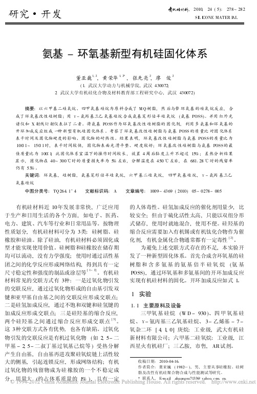 氨基_环氧基新型有机硅固化体系
