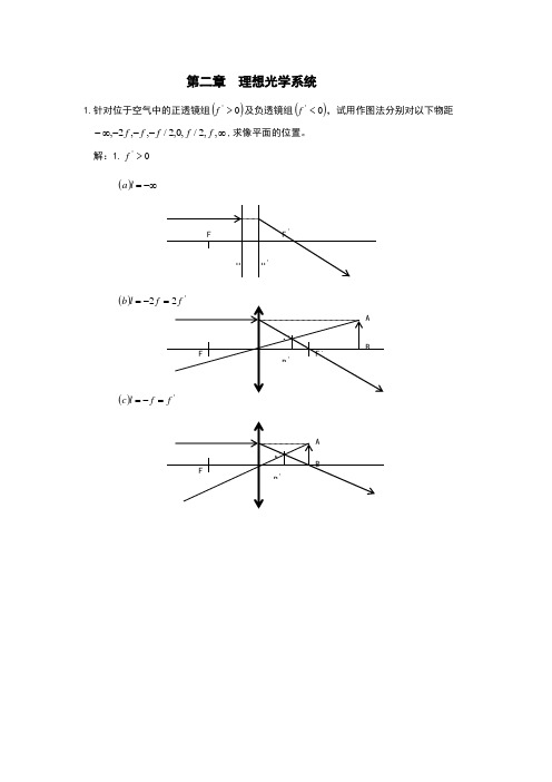 工程光学习题参考答案第二章理想光学系统