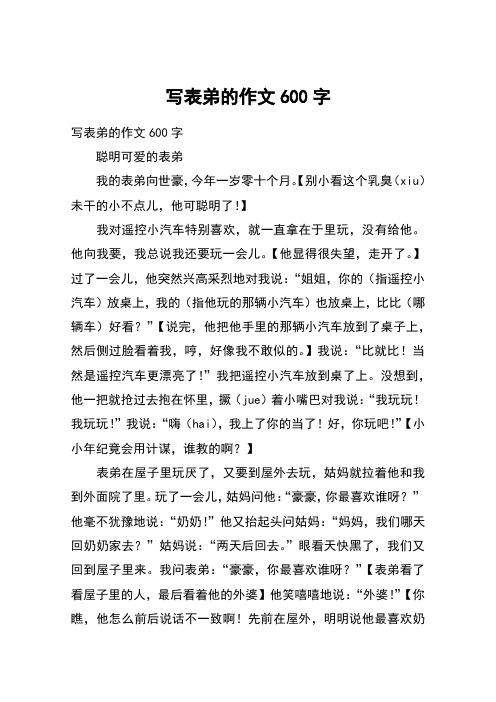 写表弟的作文600字