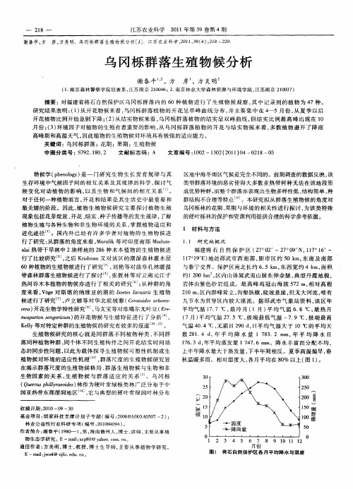 乌冈栎群落生殖物候分析