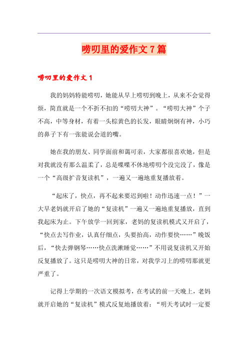 唠叨里的爱作文7篇