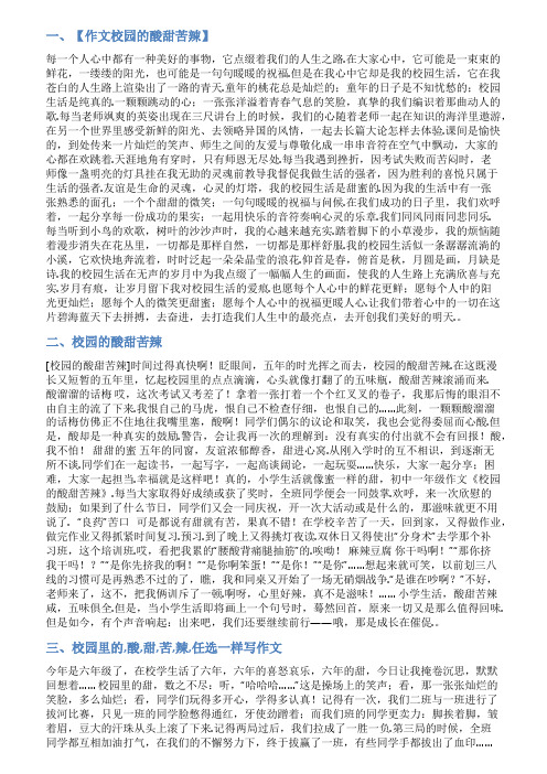 校园酸甜苦辣范文