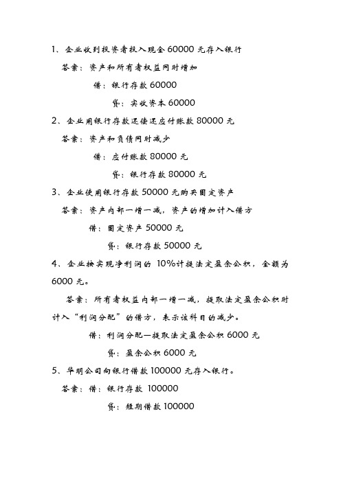 会计分录集锦