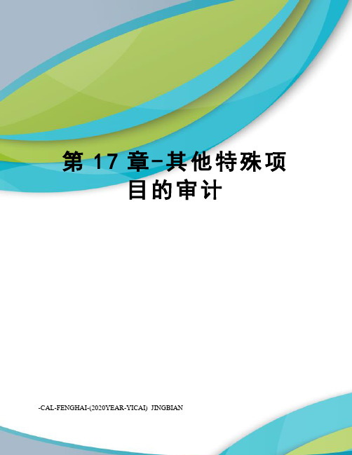 第17章-其他特殊项目的审计