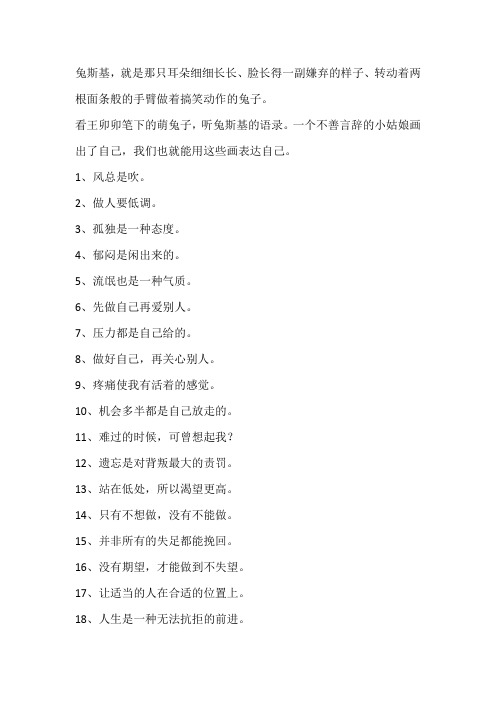 【经典语录】王卯卯的萌兔子,兔斯基语录