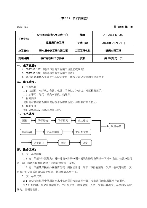 暖通-风管制作安装技术交底002