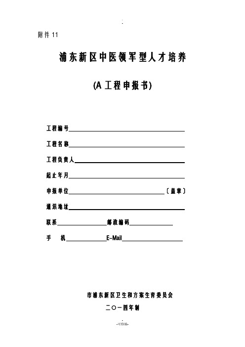 领军型人才申请报告书