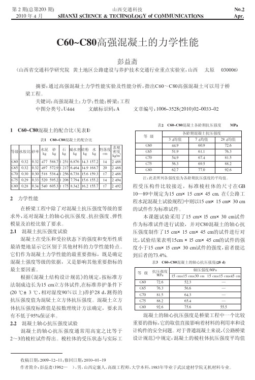 C60_C80高强混凝土的力学性能