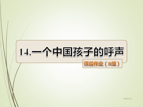 四下语文14.一个中国孩子的呼声课后作业(B组-提升篇)