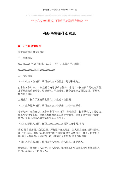 【最新】任职考察是什么意思-范文word版 (3页)