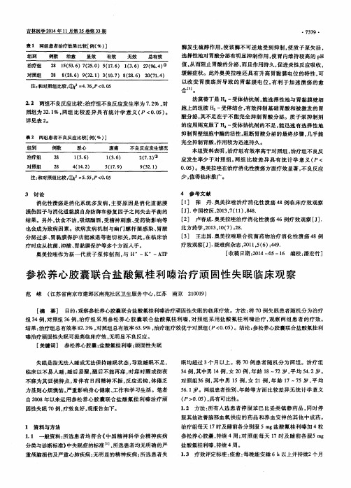 参松养心胶囊联合盐酸氟桂利嗪治疗顽固性失眠临床观察