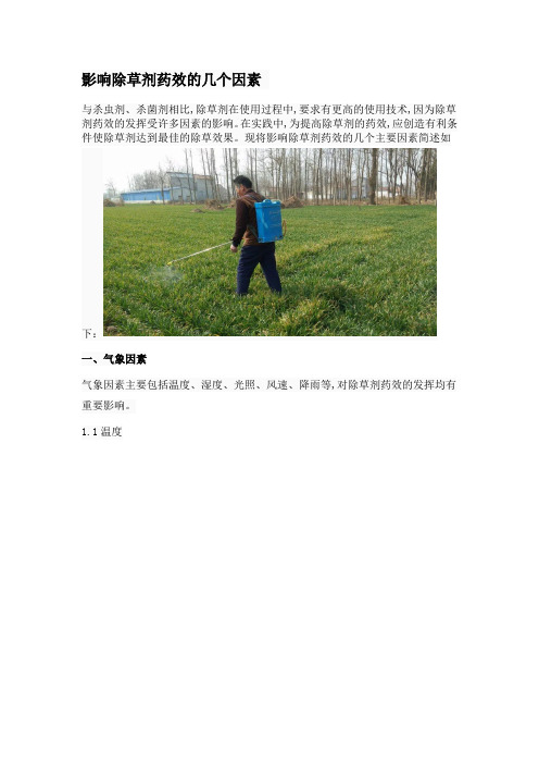 影响除草剂药效的几个因素