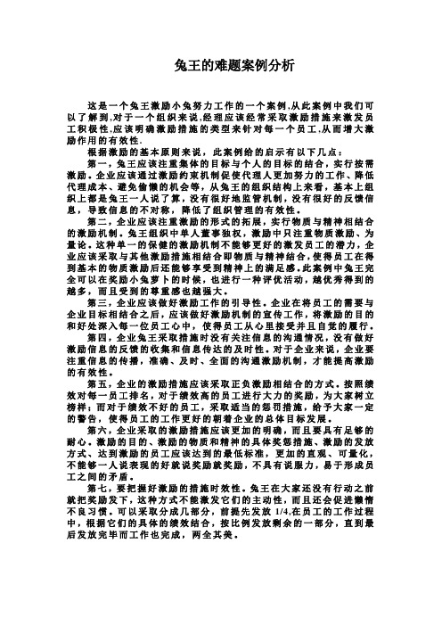 兔王的难题案例分析