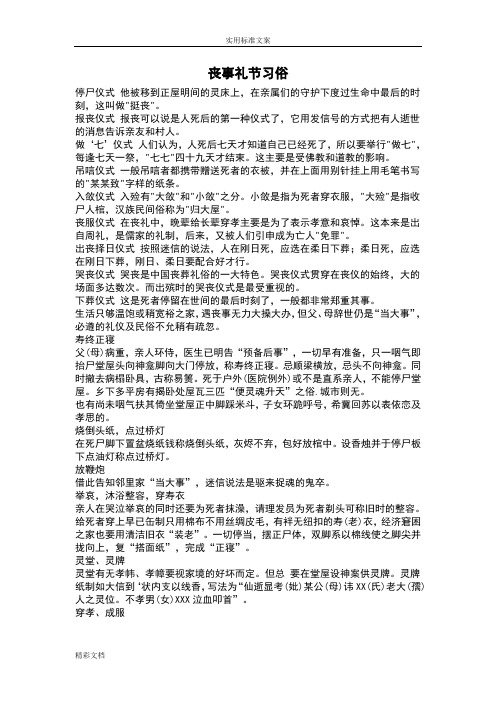 丧事礼节习俗