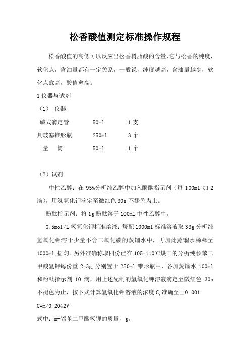 松香检验标准操作规程.