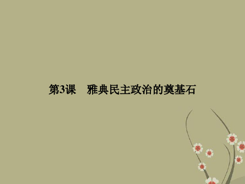 高中历史 1.3 雅典民主政治的奠基石教学课件 新人教版选修1