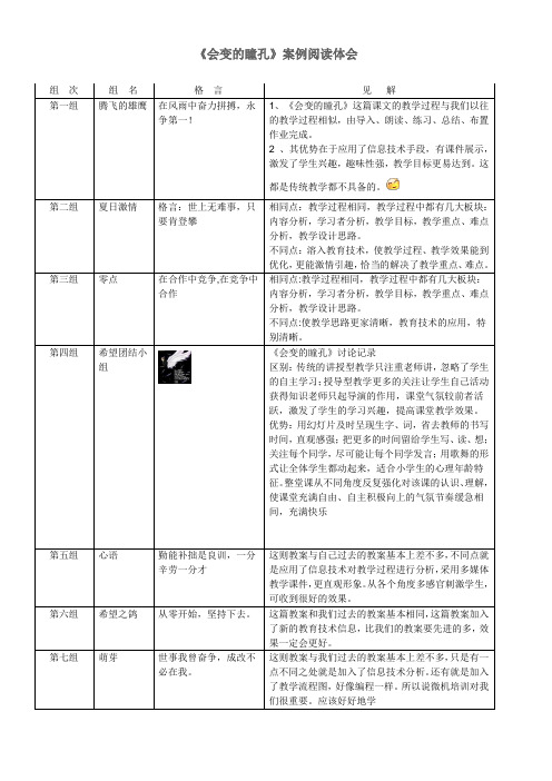 会变的瞳孔研习成果doc