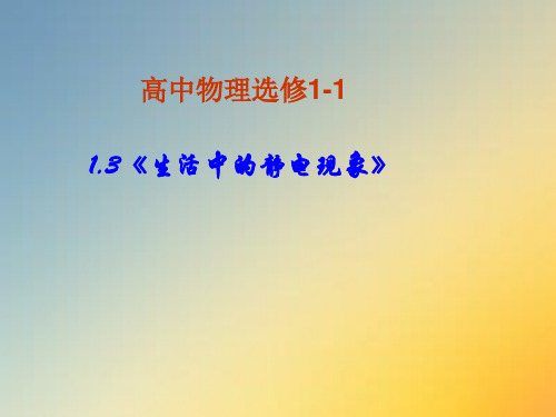 《生活中静电现象》高中物理选修1
