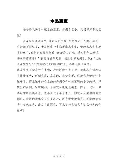 水晶宝宝_三年级作文