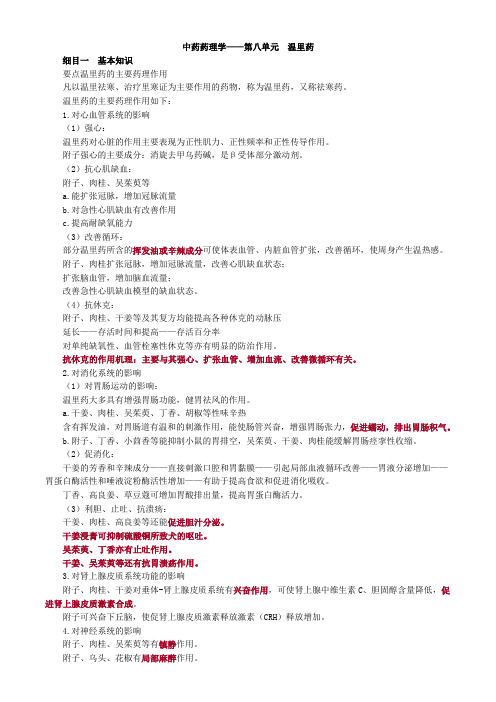 中药药理学——第八单元 温里药
