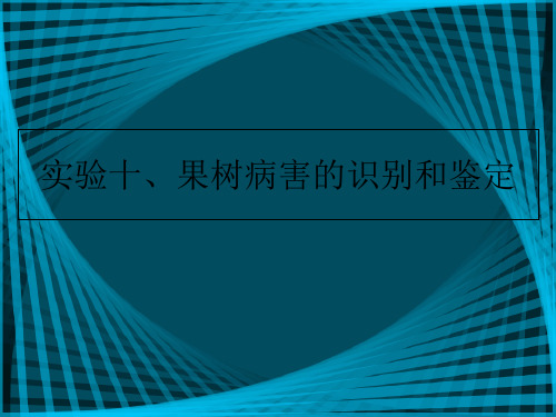 果树病害的识别和鉴定