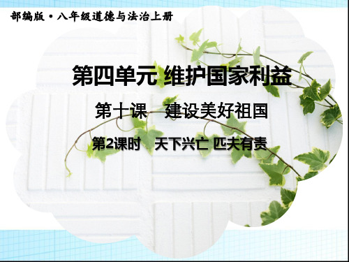 部编版八年级上册道德与法治第十课第2课时 天下兴亡匹夫有责ppt课件