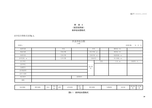 页岩气调查录井综合图格式、解释成果表