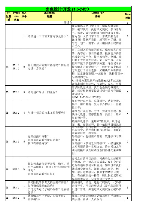 CMMI访谈问题及答案