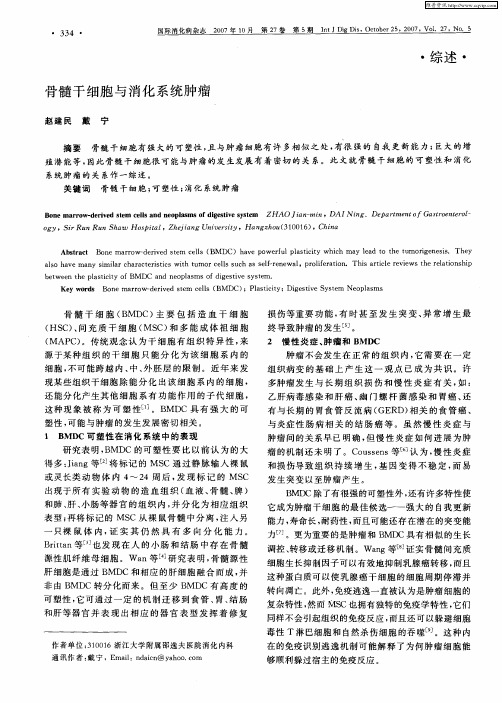 骨髓干细胞与消化系统肿瘤