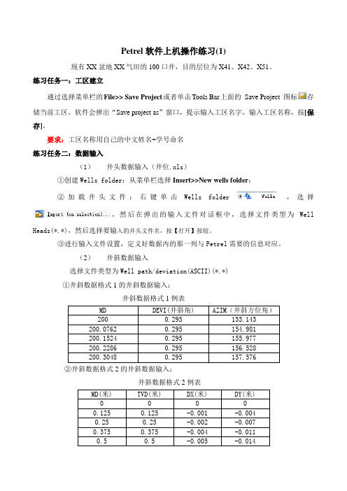PETREL软件上机操作练习