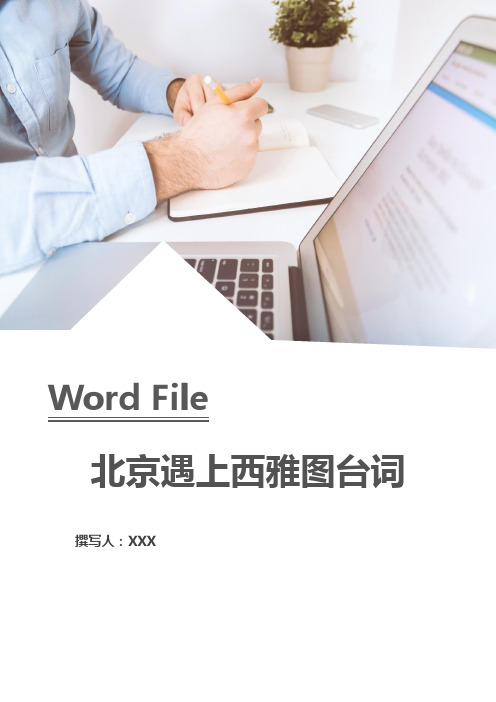 北京遇上西雅图台词