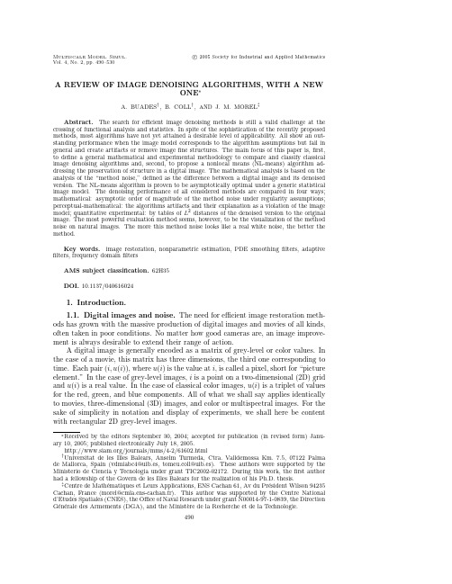 A REVIEW OF IMAGE DENOISING ALGORITHMS, WITH A NEW