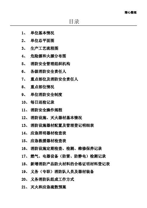 消防设施台账