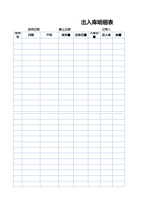 出入库明细表doc资料