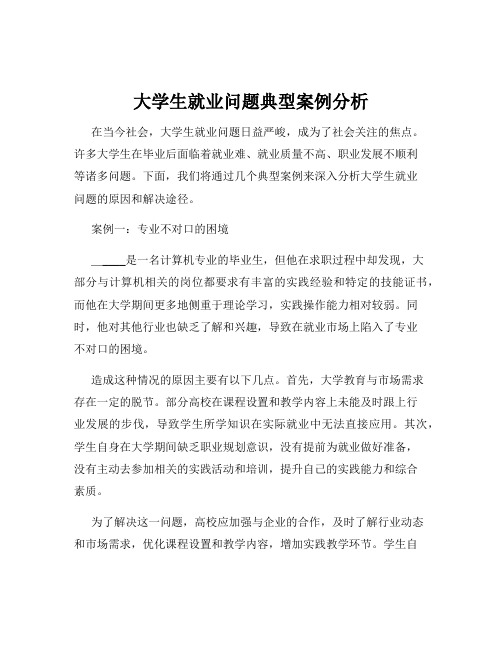 大学生就业问题典型案例分析