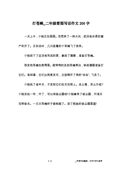 打苍蝇_二年级看图写话作文200字