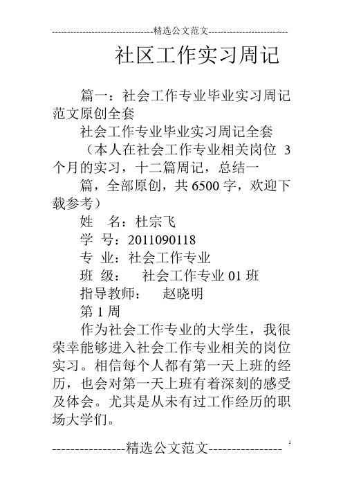 社区工作实习周记