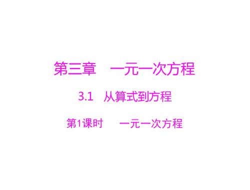 数学：3.1-第1课时《一元一次方程》课件(人教版七年级上)(2019)