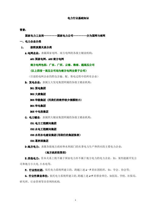 电力行业基础知识